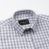 Garet Grey Check Half Sleeve Cotton Shirt - John Ellies