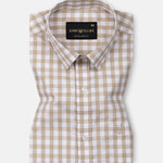 Garet Brown Check Half Sleeve Cotton Shirt - John Ellies