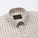Garet Brown Check Half Sleeve Cotton Shirt - John Ellies