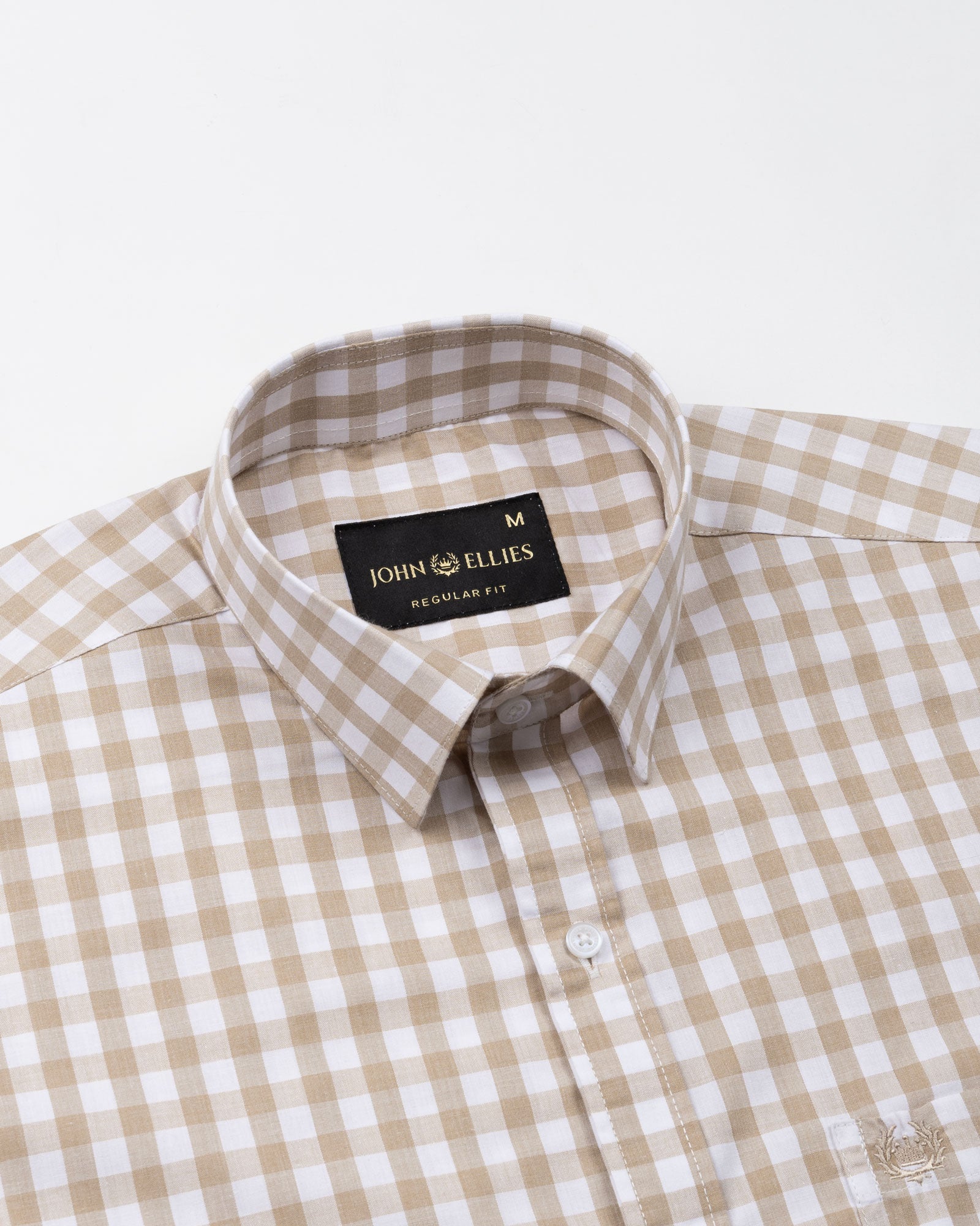 Garet Brown Check Half Sleeve Cotton Shirt - John Ellies