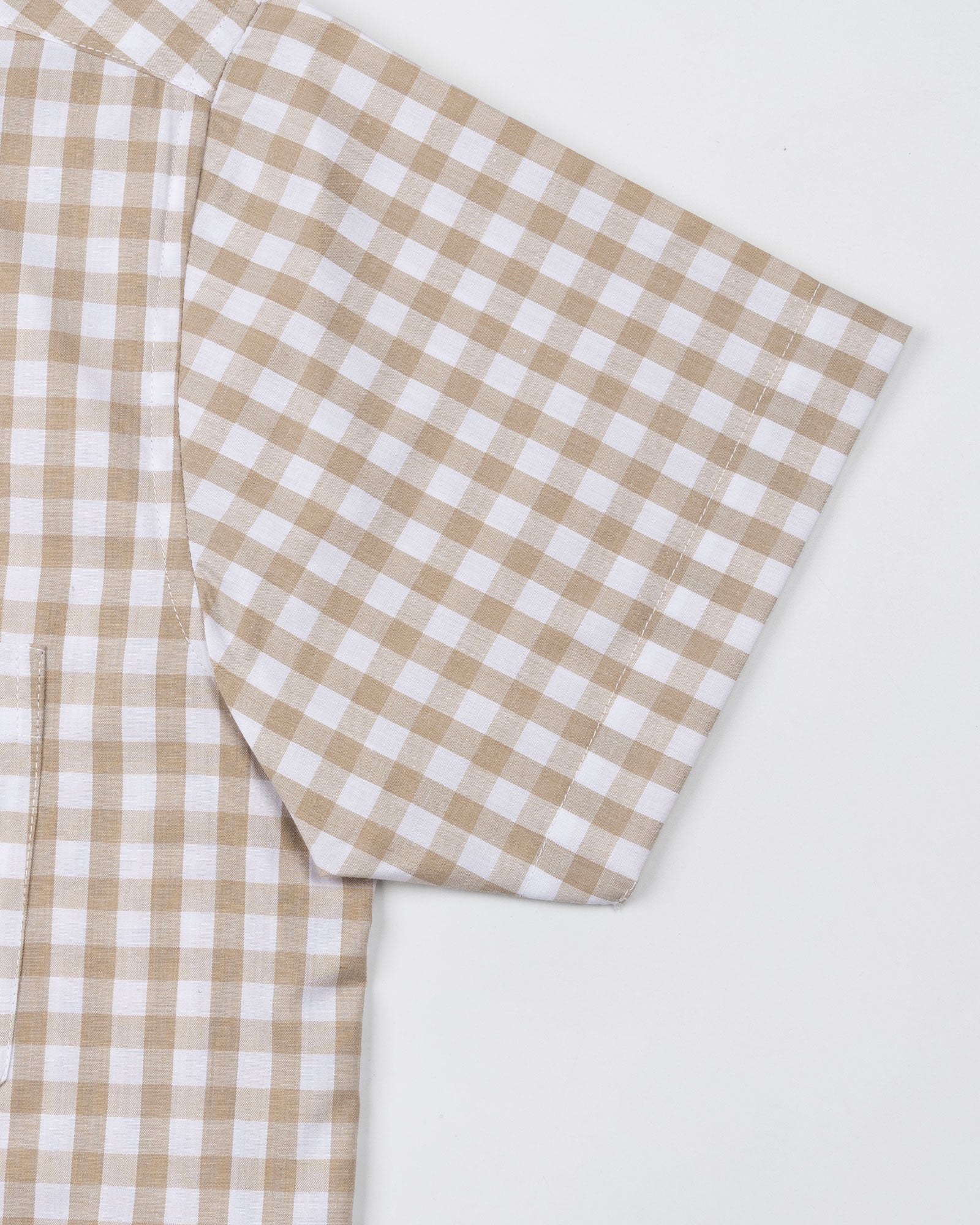 Garet Brown Check Half Sleeve Cotton Shirt - John Ellies