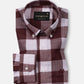 Plix Maroon Check Button Down Linen Shirt - John Ellies