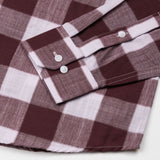 Plix Maroon Check Button Down Linen Shirt - John Ellies