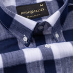 Plix Blue Check Button Down Linen Shirt - John Ellies