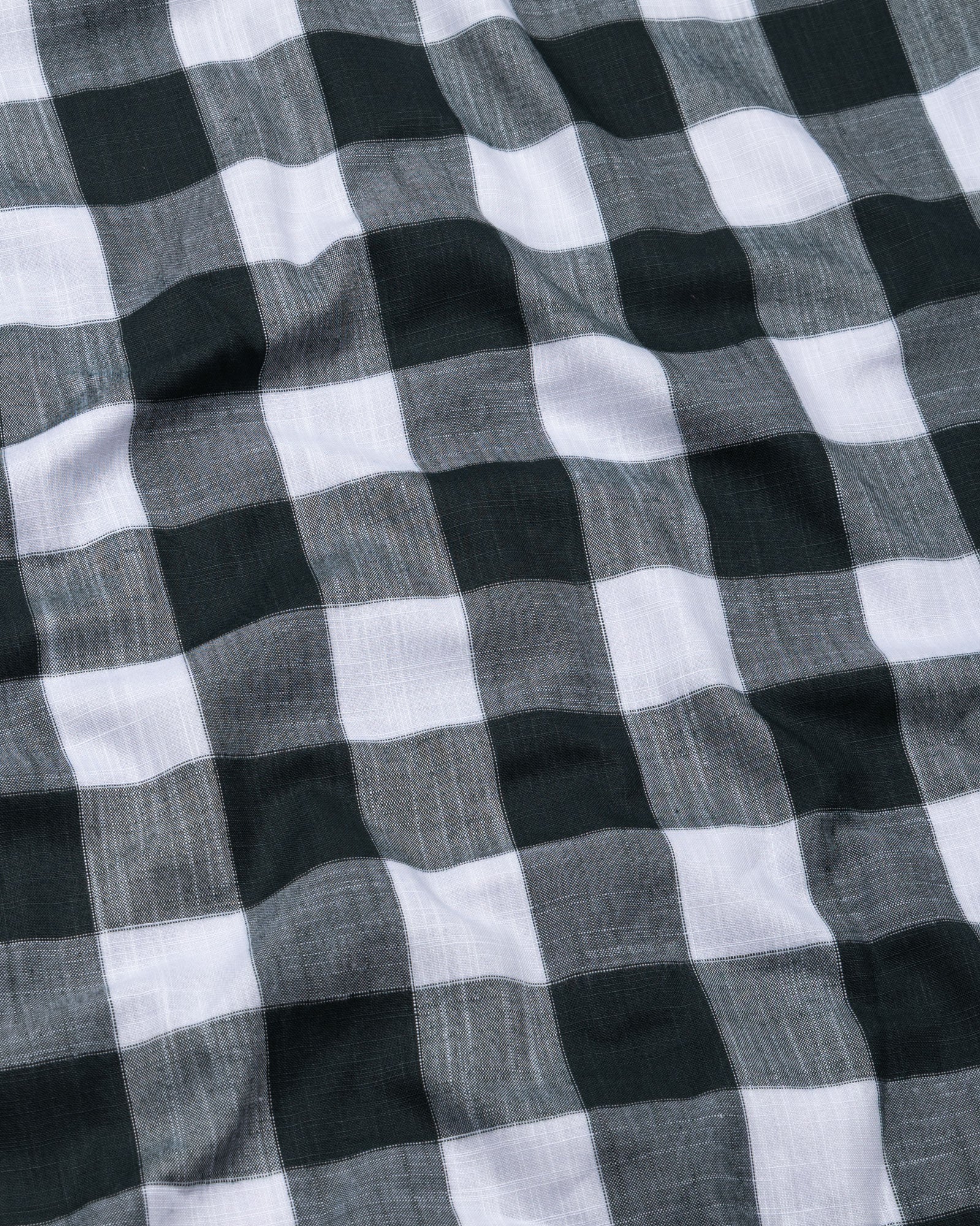 Plix Green Check Button Down Linen Shirt - John Ellies