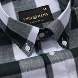 Plix Green Check Button Down Linen Shirt - John Ellies