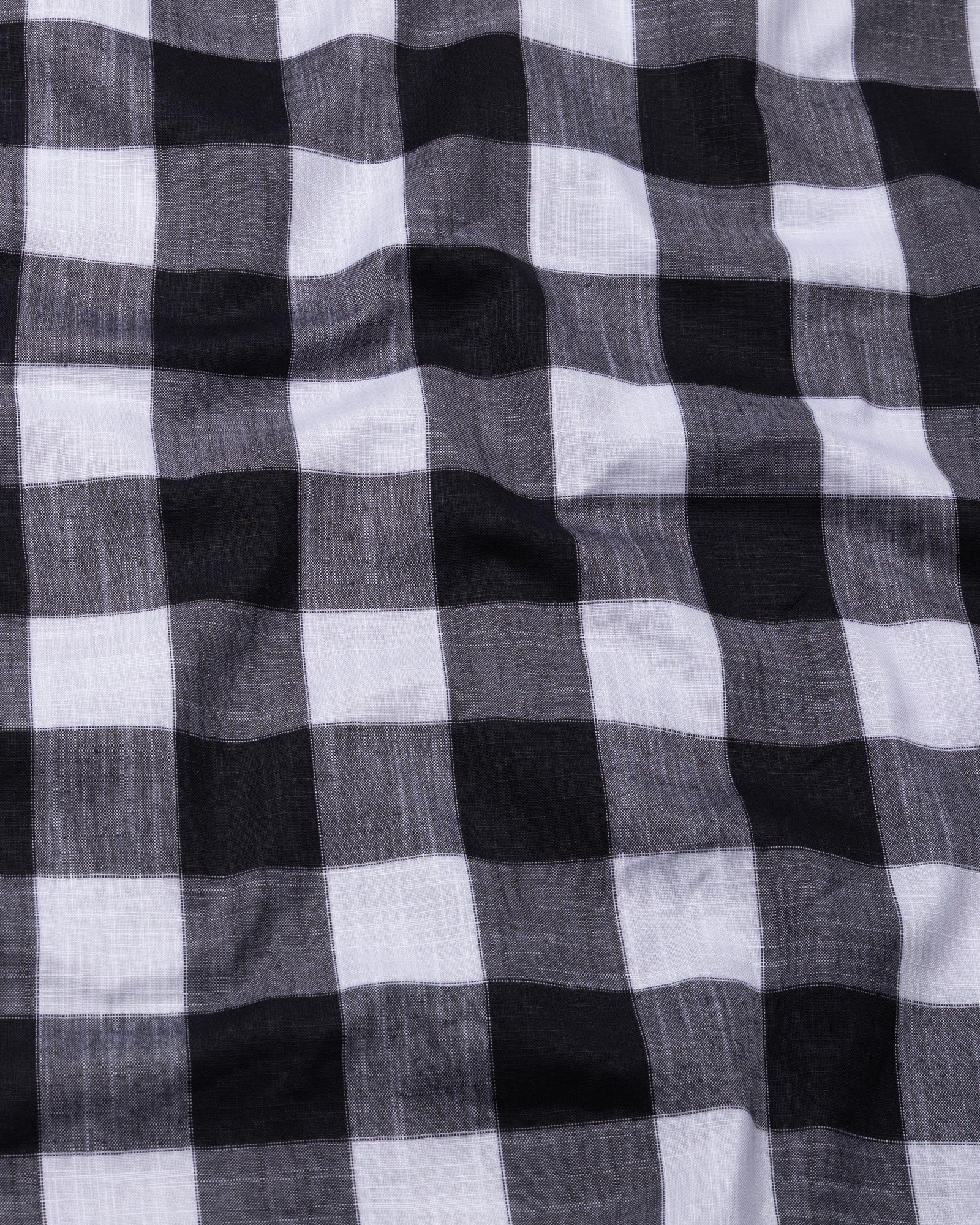Plix Black Check Button Down Linen Shirt - John Ellies