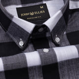 Plix Black Check Button Down Linen Shirt - John Ellies