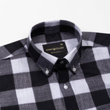 Plix Black Check Button Down Linen Shirt - John Ellies