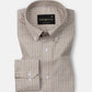 Haba Brown Stripes Button Down Linen Shirt - John Ellies