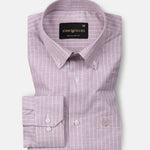 Haba Purple Stripes Button Down Linen Shirt - John Ellies