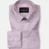 Haba Purple Stripes Button Down Linen Shirt - John Ellies