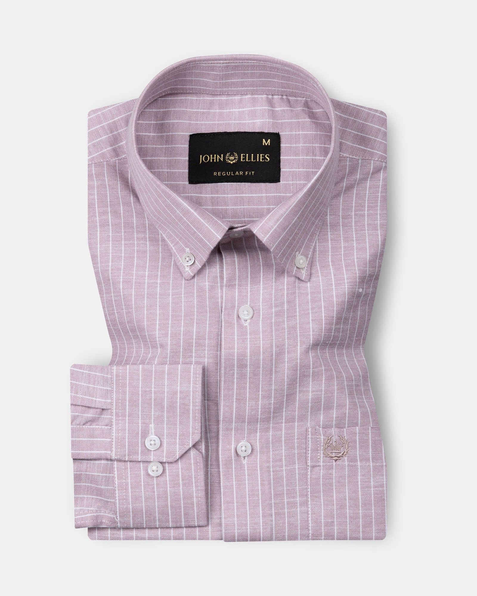 Haba Purple Stripes Button Down Linen Shirt - John Ellies