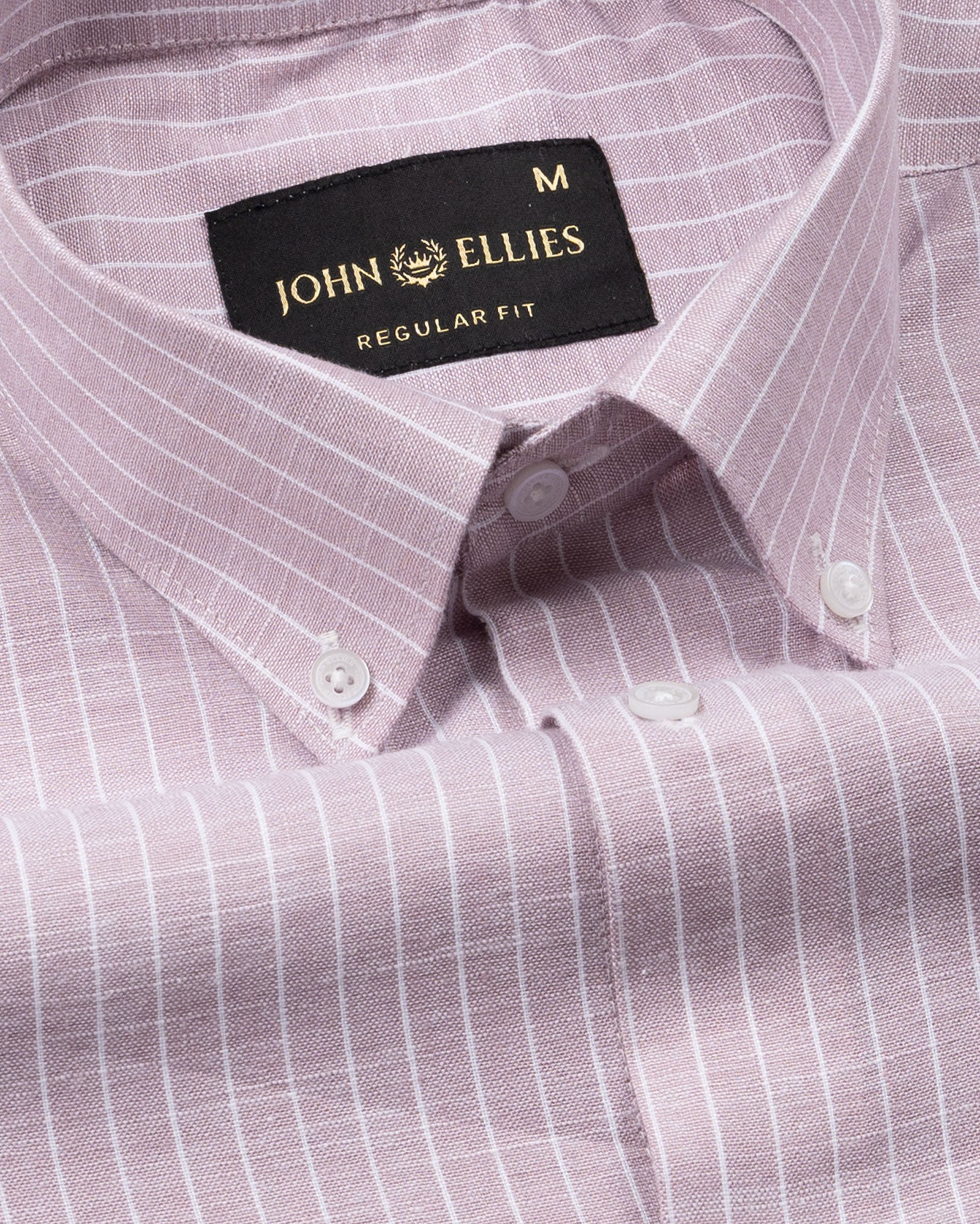 Haba Purple Stripes Button Down Linen Shirt - John Ellies