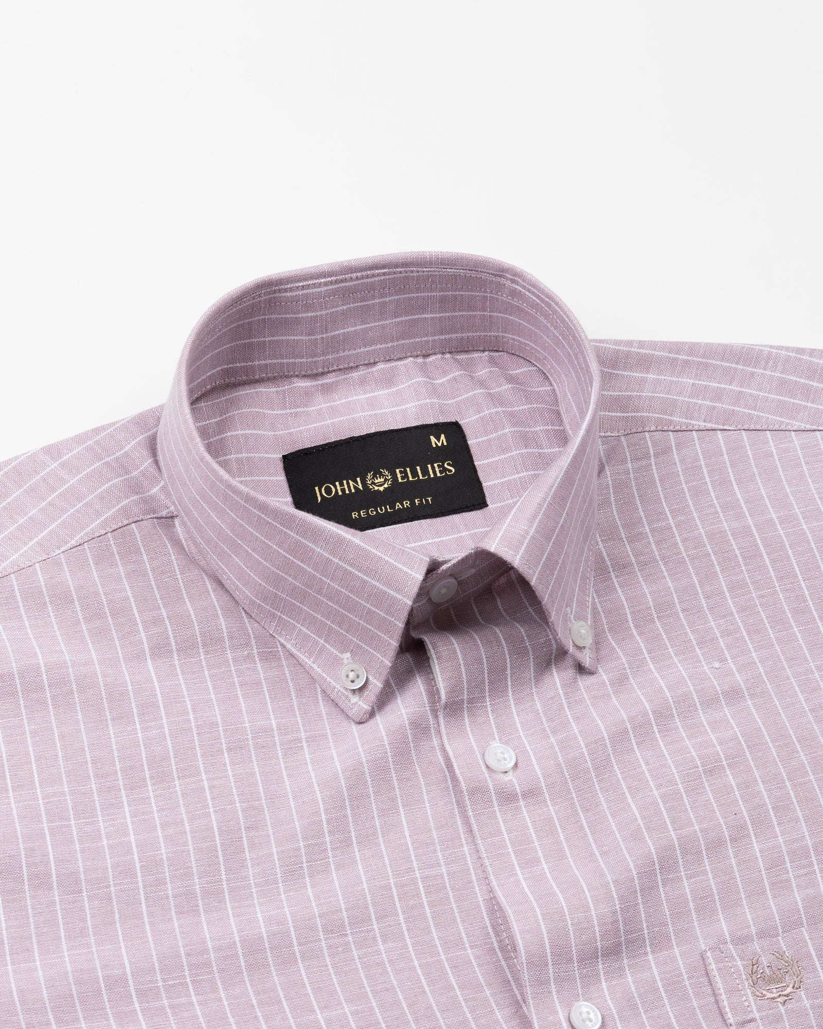 Haba Purple Stripes Button Down Linen Shirt - John Ellies