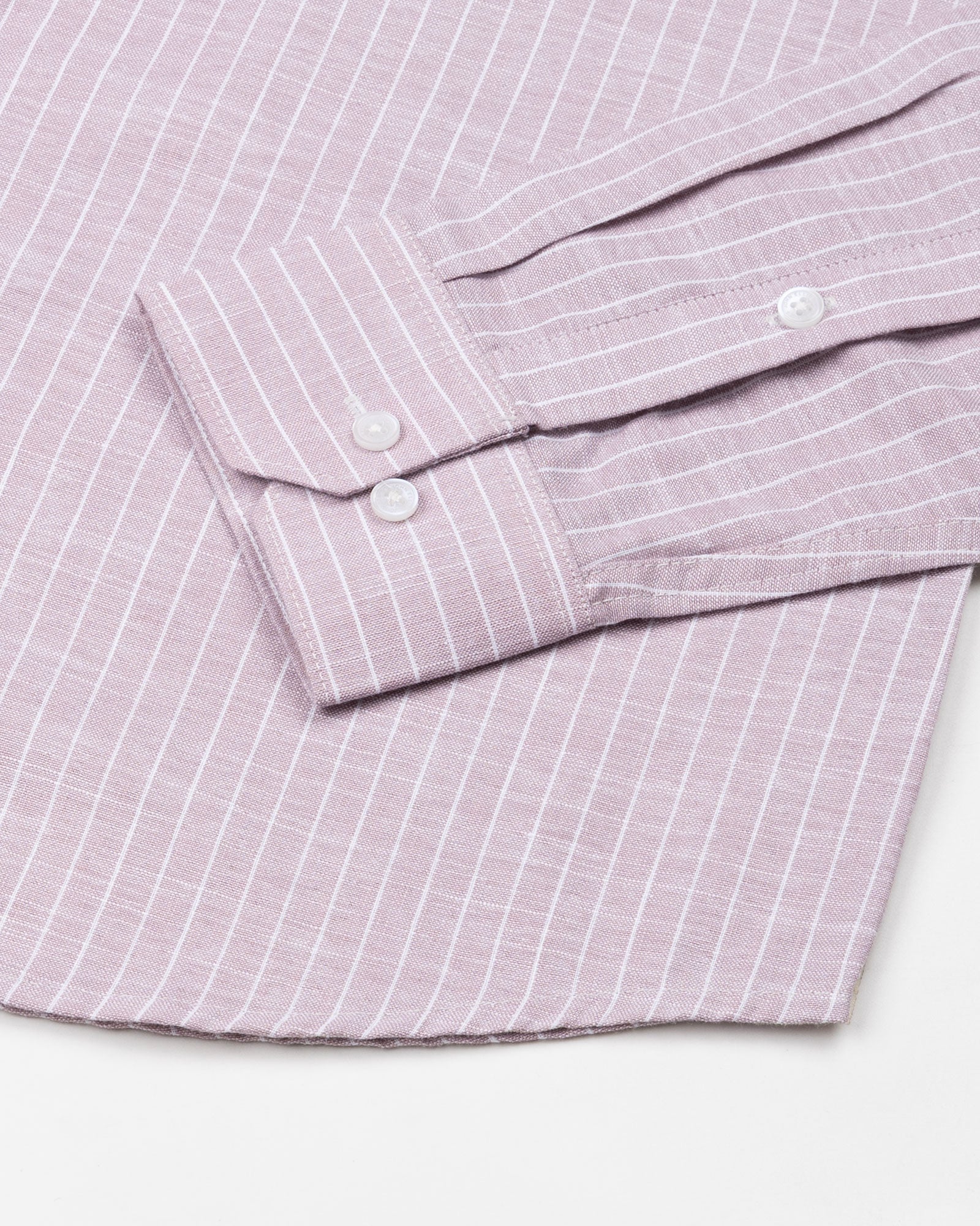 Haba Purple Stripes Button Down Linen Shirt - John Ellies