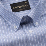 Haba Blue Stripes Button Down Linen Shirt - John Ellies