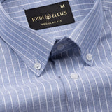 Haba Blue Stripes Button Down Linen Shirt - John Ellies