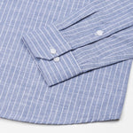 Haba Blue Stripes Button Down Linen Shirt - John Ellies