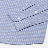 Haba Blue Stripes Button Down Linen Shirt - John Ellies