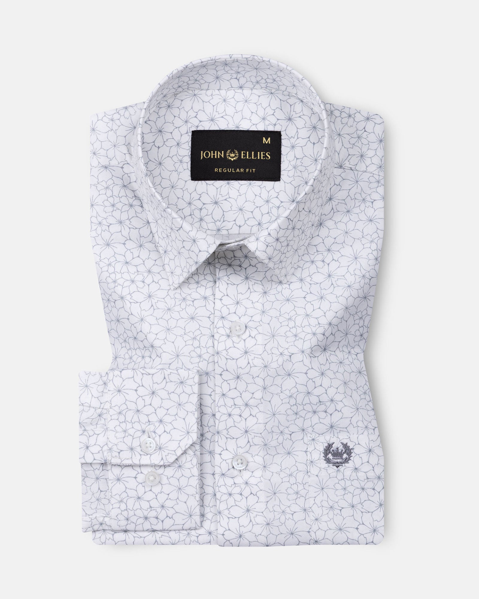 Leeds Silver Cotton Printed Shirt - John Ellies