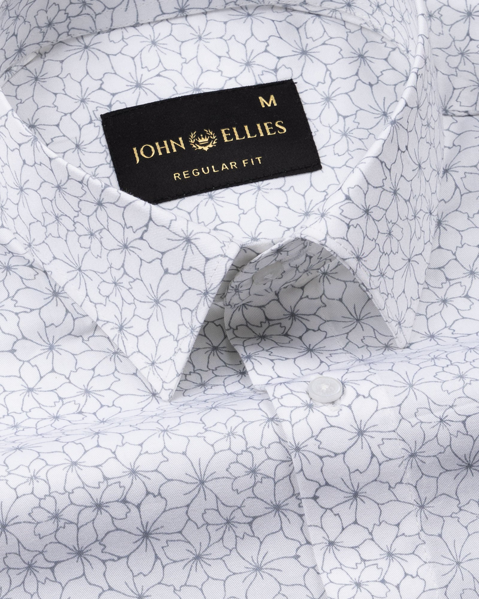 Leeds Silver Cotton Printed Shirt - John Ellies