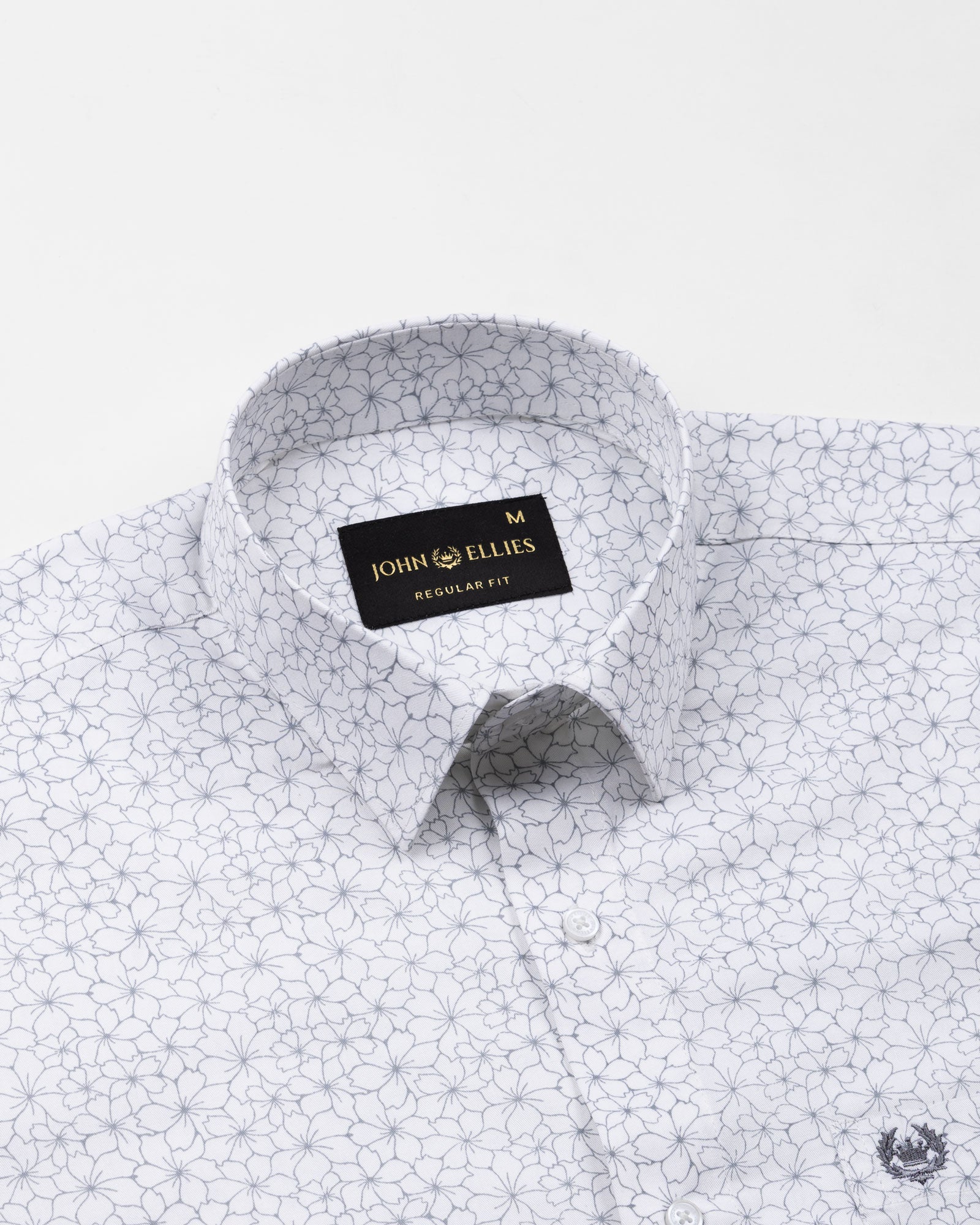 Leeds Silver Cotton Printed Shirt - John Ellies