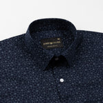 Leeds Navy Blue Cotton Printed Shirt - John Ellies
