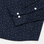 Leeds Navy Blue Cotton Printed Shirt - John Ellies