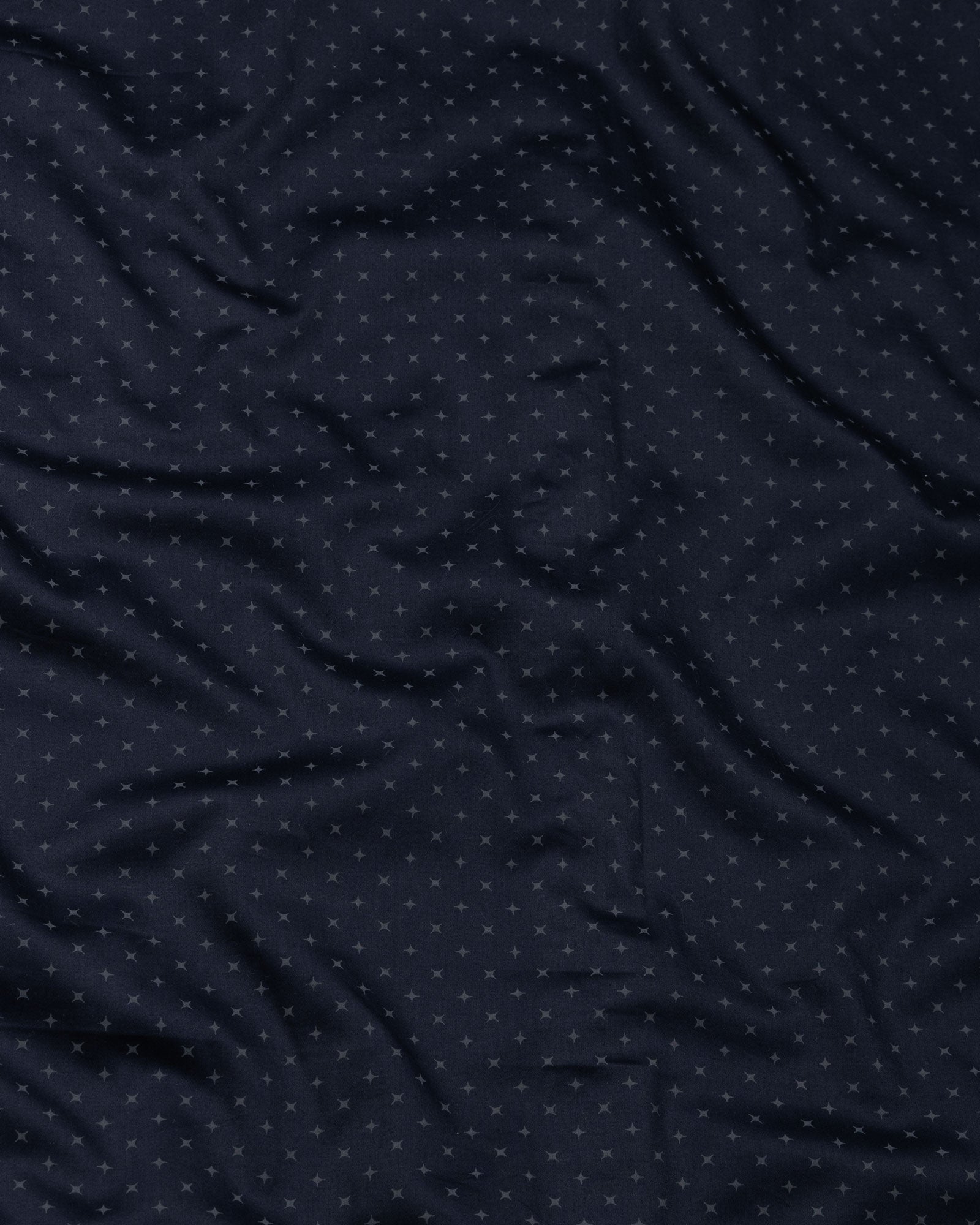 Leeds Navy Blue Cotton Micro Printed Shirt - John Ellies