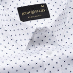 Leeds White Cotton Micro Printed Shirt - John Ellies