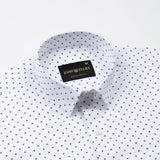 Leeds White Cotton Micro Printed Shirt - John Ellies