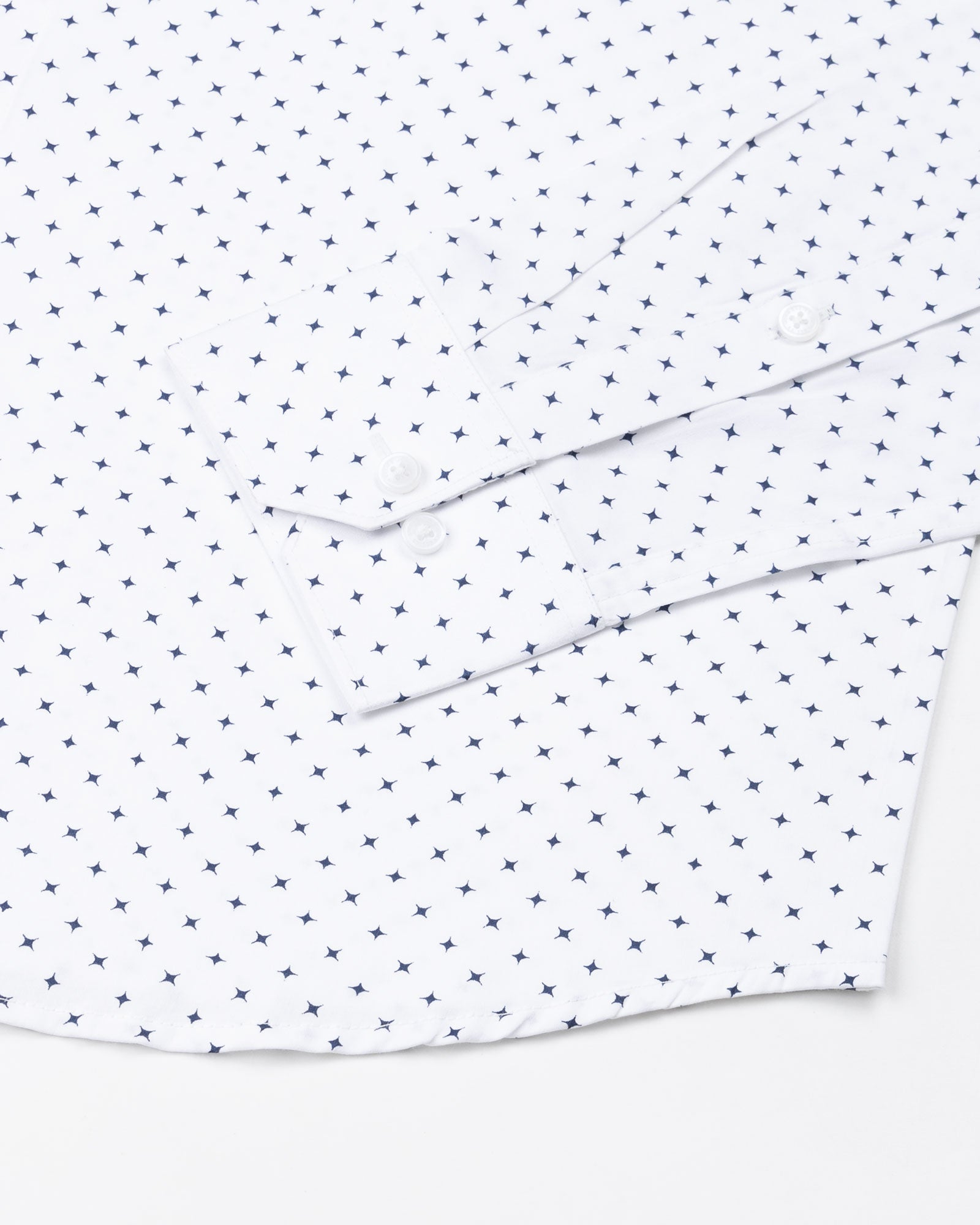 Leeds White Cotton Micro Printed Shirt - John Ellies