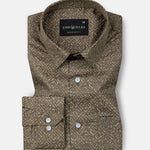 Leeds Brown Cotton Printed Shirt - John Ellies