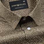 Leeds Brown Cotton Printed Shirt - John Ellies
