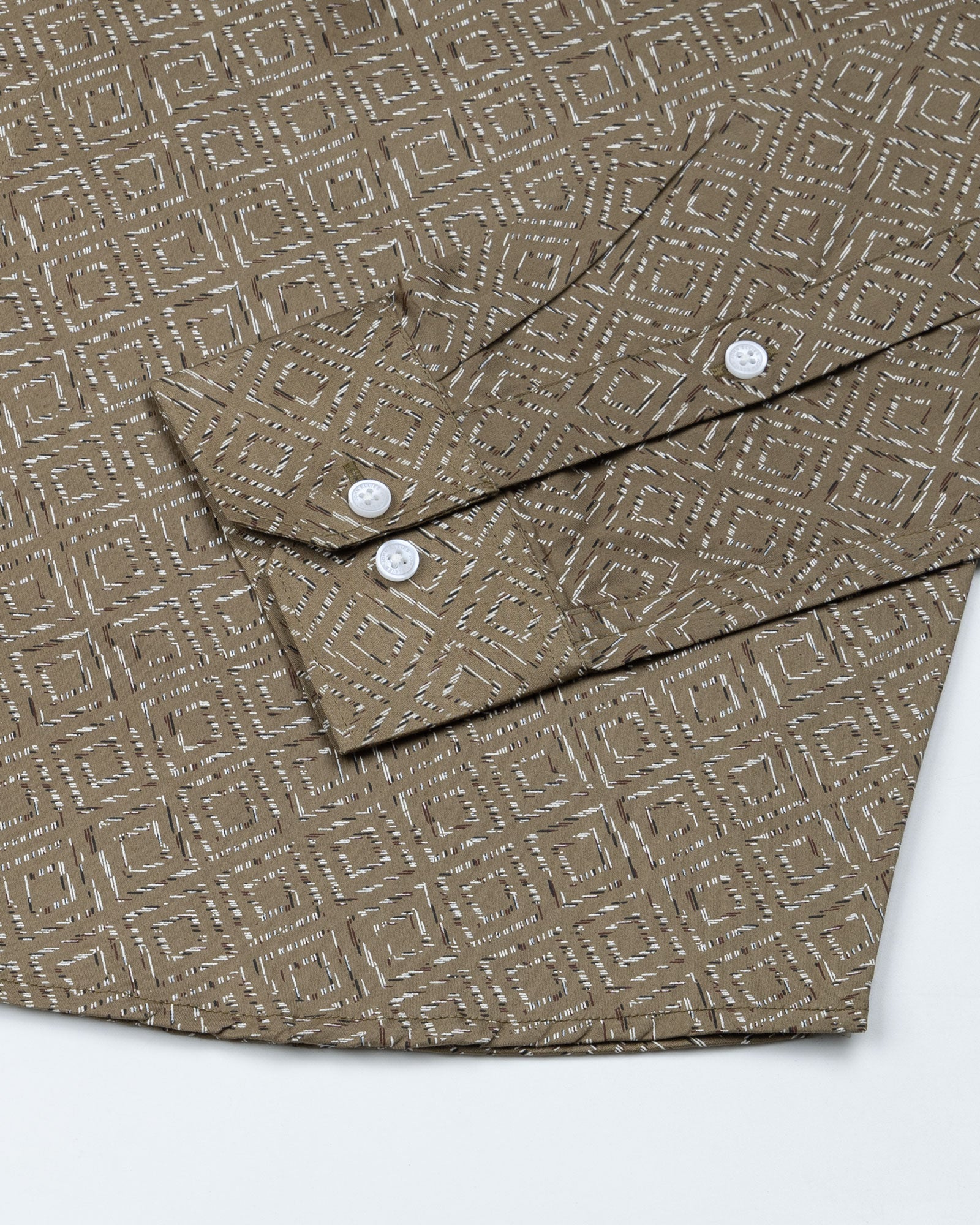 Leeds Brown Cotton Printed Shirt - John Ellies