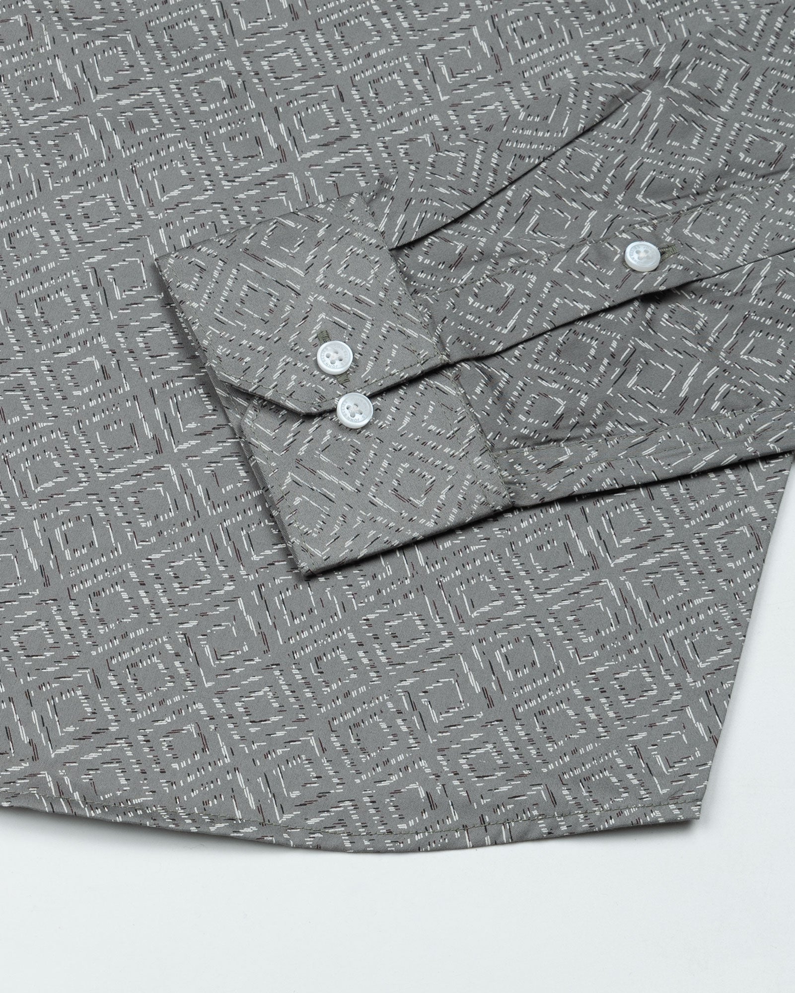 Leeds Grey Cotton Printed Shirt - John Ellies