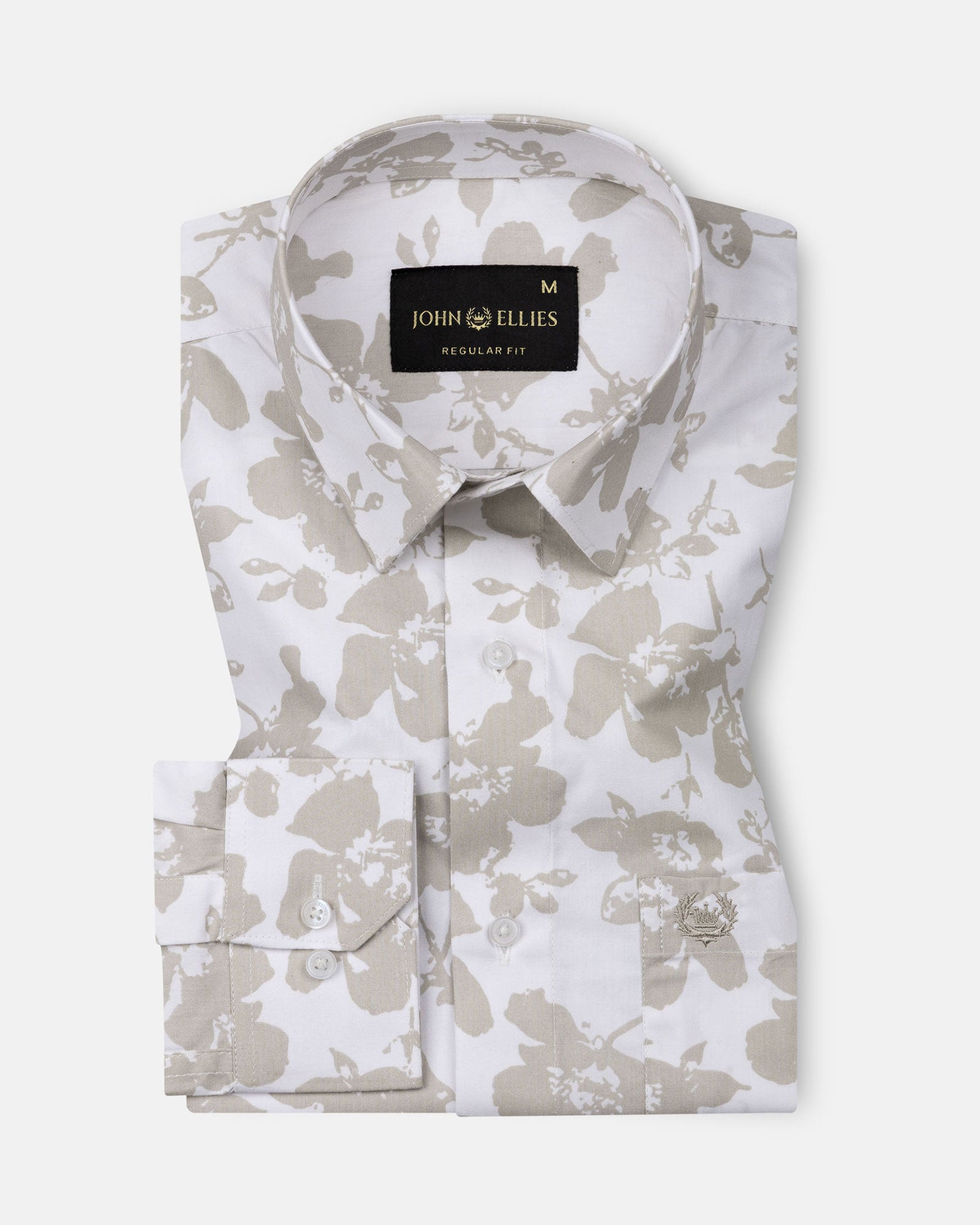 Gazan Cream Cotton Printed Shirt - John Ellies