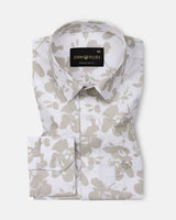 Gazan Cream Cotton Printed Shirt