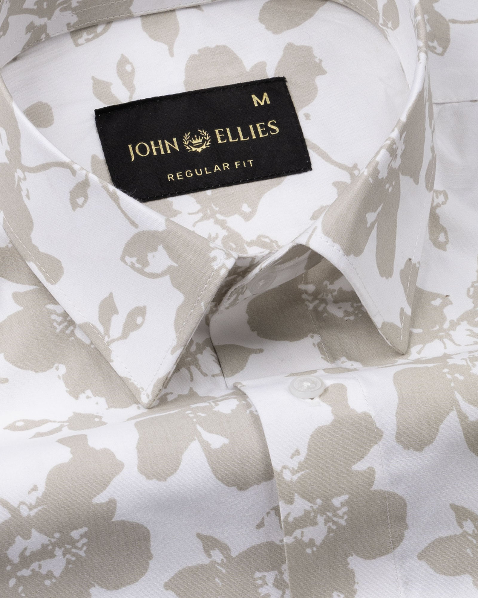 Gazan Cream Cotton Printed Shirt - John Ellies