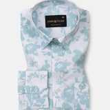 Gazan Blue Cotton Printed Shirt - John Ellies