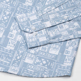 Gazan Blue Cotton Geometric Printed Shirt - John Ellies