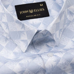 Gazan Steel Blue Cotton Printed Shirt - John Ellies