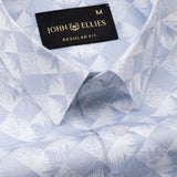 Gazan Steel Blue Cotton Printed Shirt - John Ellies