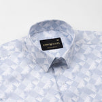 Gazan Steel Blue Cotton Printed Shirt - John Ellies