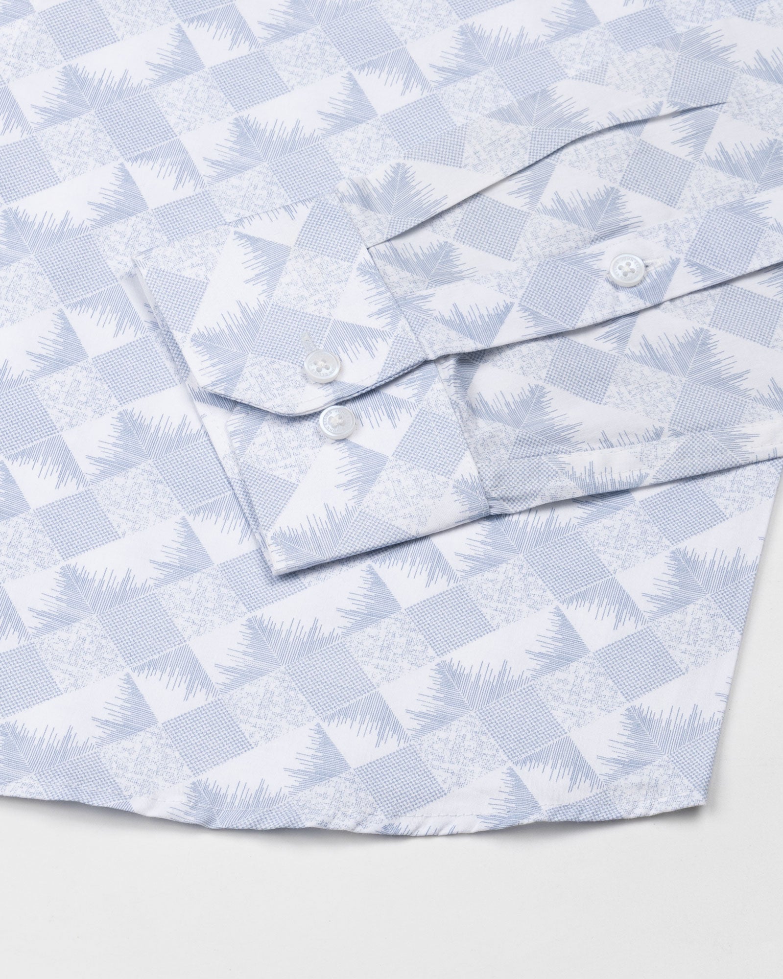 Gazan Steel Blue Cotton Printed Shirt - John Ellies