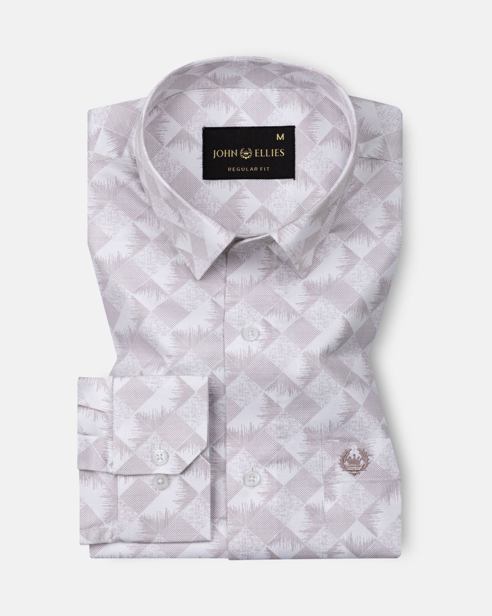Gazan Beige Cotton Printed Shirt - John Ellies