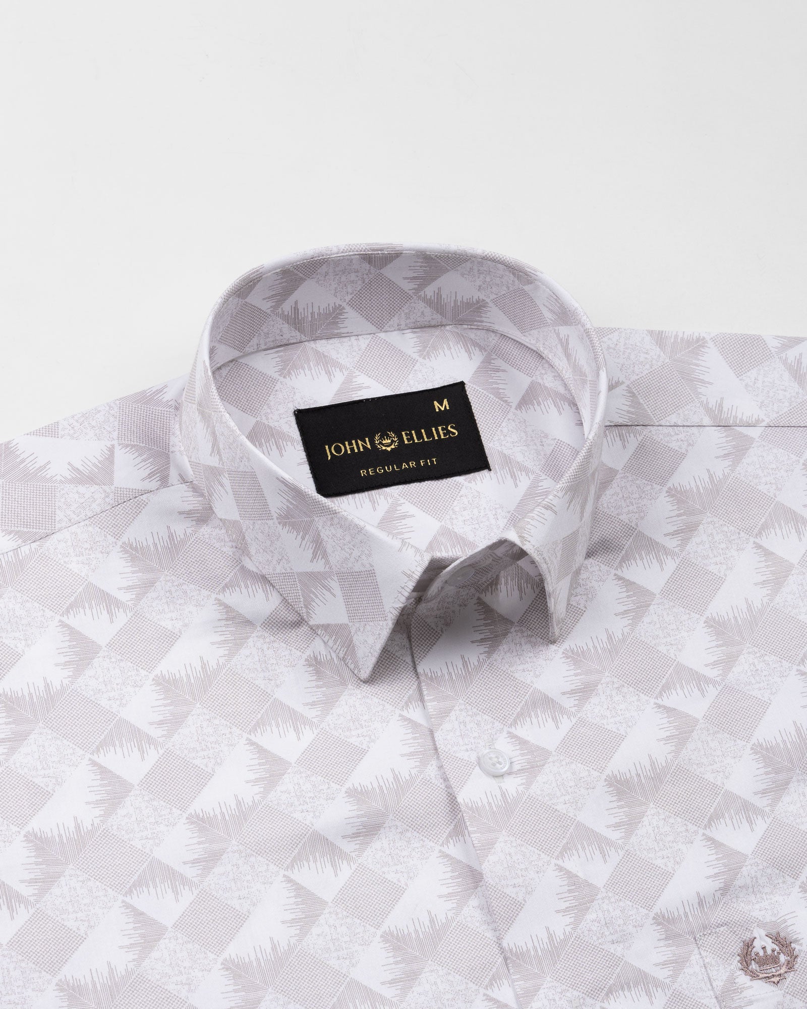 Gazan Beige Cotton Printed Shirt - John Ellies