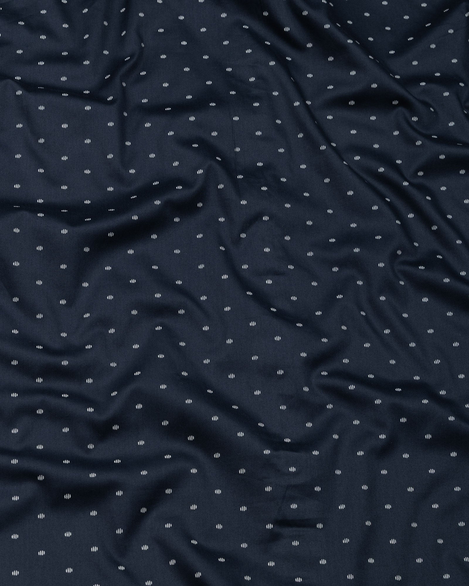 Leeds Navy Blue Cotton Geometric Printed Shirt - John Ellies