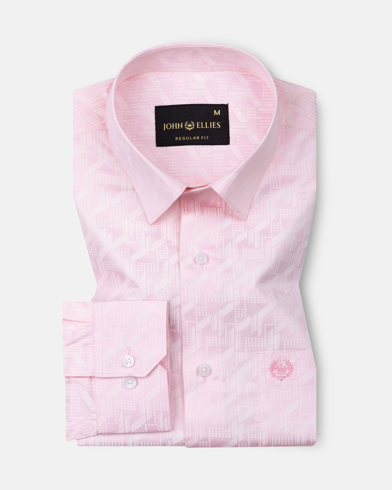 Leeds Pink Cotton Printed Shirt - John Ellies
